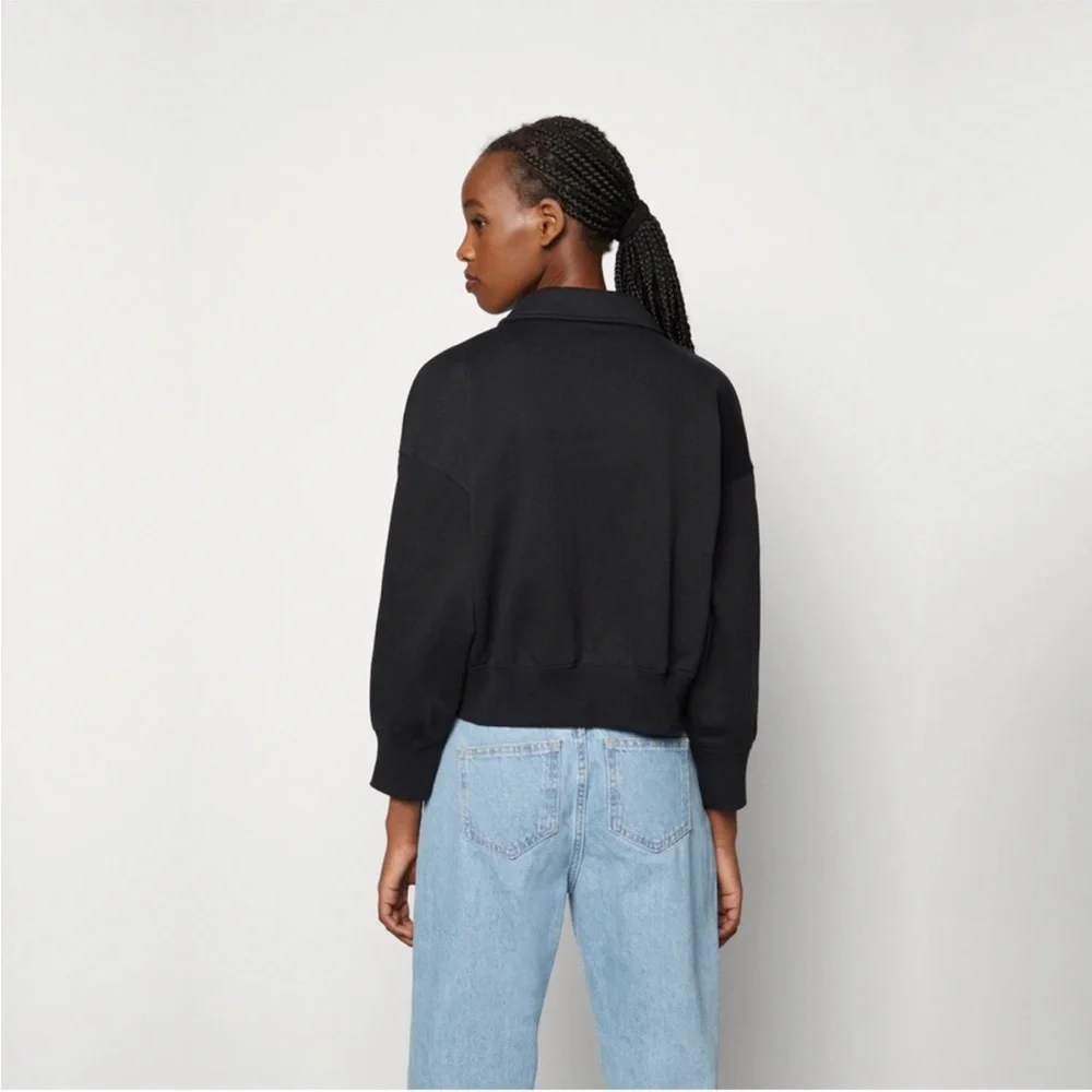 New Nike Phoenix Fleece three quarter Sleeve Crop Polo Sweatshirt - Womens XS - Picture 3 of 10